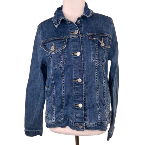 Levi's Blue Denim Button Up Trucker Jean Jacket Size Large - Picture 1 of 7